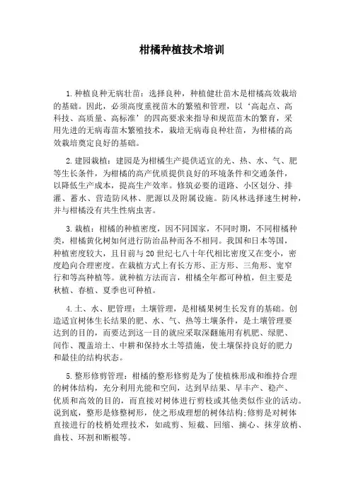 柑橘种植技术培训