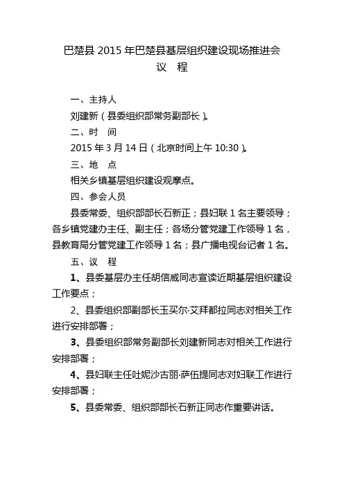 3.12 党建现场推进会议程