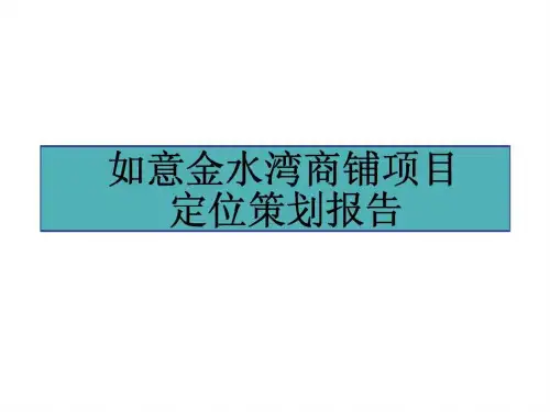 宁波如意金水湾商铺项目定位策划报告
