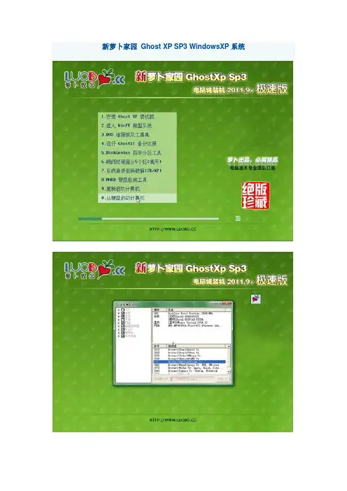 新萝卜家园 Ghost XP SP3 WindowsXP系统