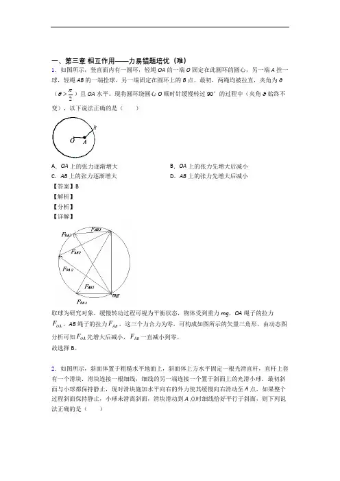 人教版物理高一上册 第三章 相互作用——力专题练习(word版