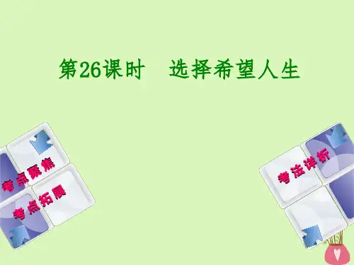 新疆专版2019年中考政治教材基础复习第四单元九年级全一册第26课时选择希望人生课件