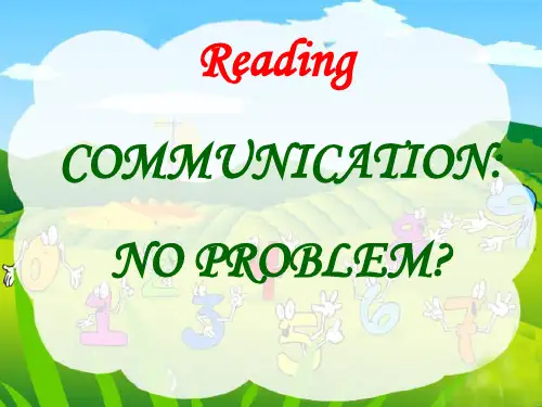 B4U4 body language READING communication：no problem公开课课件