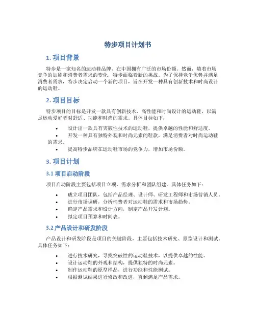 特步项目计划书