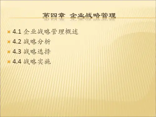 第四章  企业战略管
