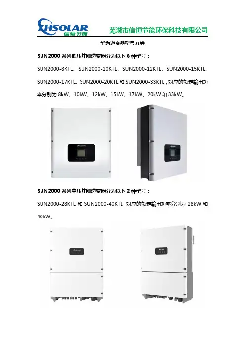 华为逆变器型号分类