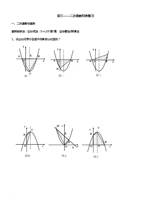 中考数学二次函数专题复习超强整理