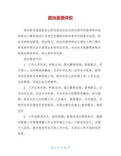 政治素质评价