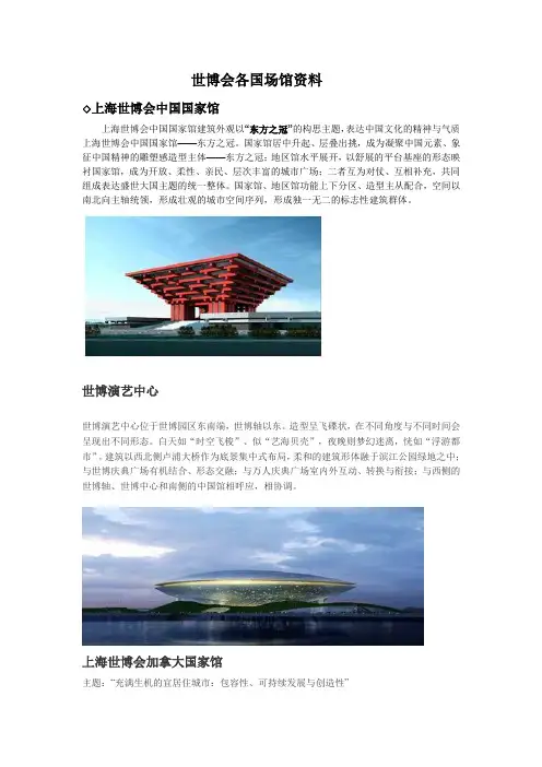 世博会各国场馆资料
