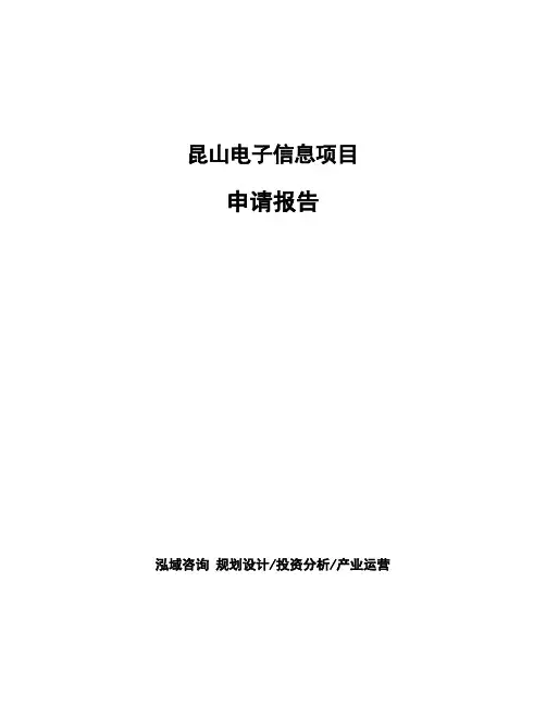 昆山电子信息项目申请报告