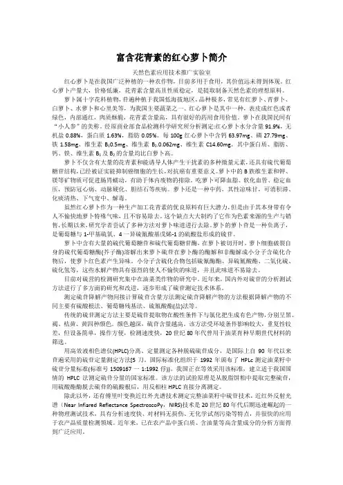 富含花青素的红心萝卜简介