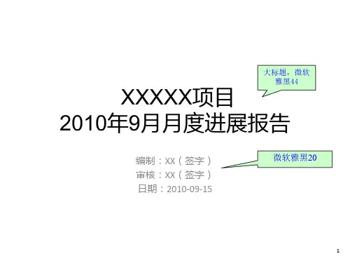 项目管理月报汇报模板