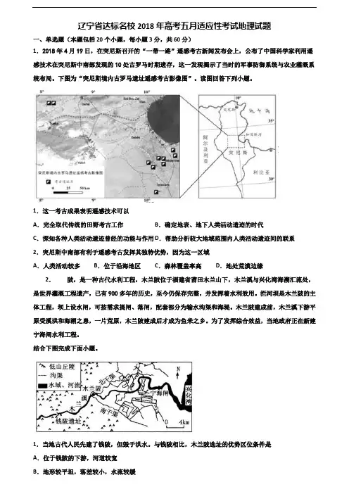 辽宁省达标名校2018年高考五月适应性考试地理试题含解析