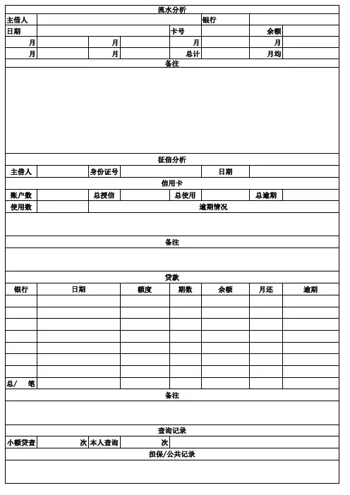 流水征信分析表