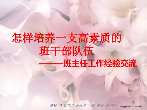 怎样培养一支高素质的班干部队伍(PPT课件44页)