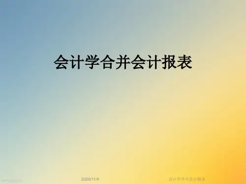 会计学合并会计报表