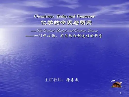 Chemistry--Today and Tomorrow