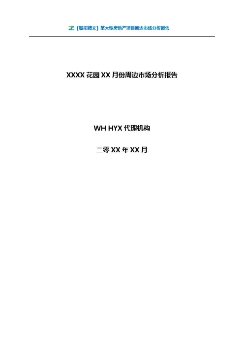 【智拓精文】某大型房地产项目周边市场分析报告