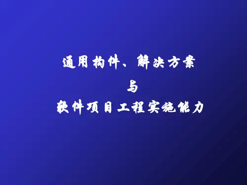 基于构件复用的软件项目实施过程分析(ppt 15页)