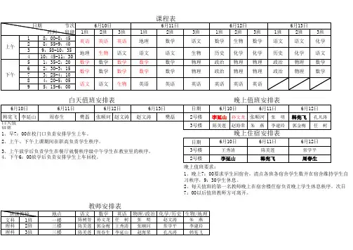 高考及中考期间补课安排