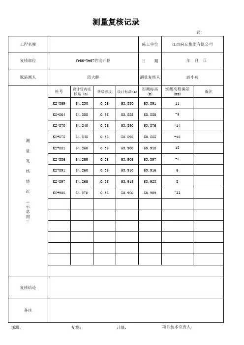 复核记录表
