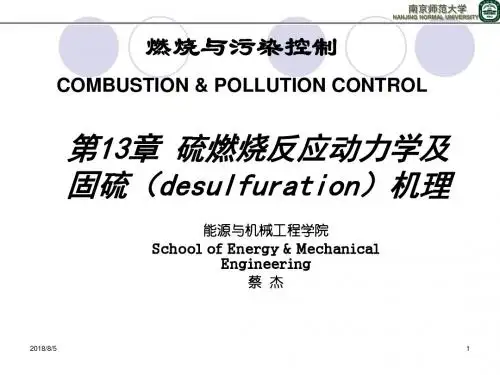 第13章 硫燃烧反应动力学及固硫机理汇编