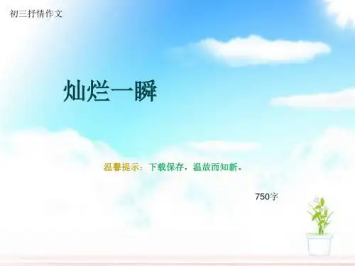 初三抒情作文《灿烂一瞬》750字(总10页PPT)
