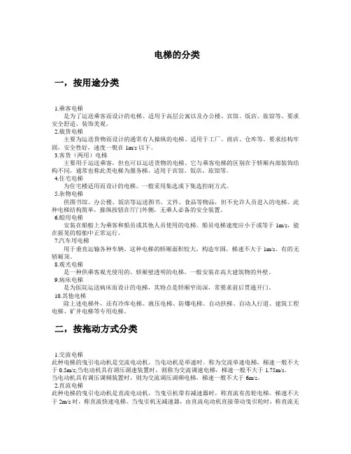 电梯的分类 2