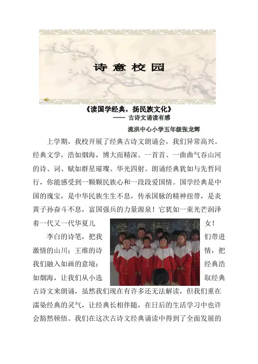 古诗文诵读有感