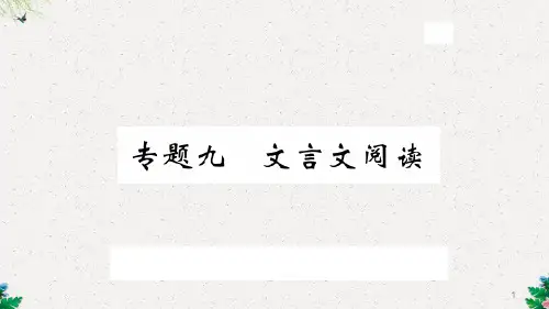 人教版九年级语文上册复习课件:专题九 文言文阅读
