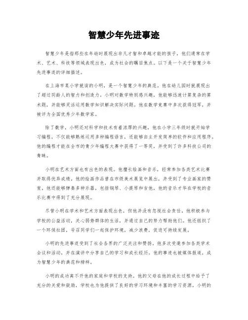 智慧少年先进事迹