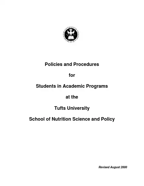 Policies and Procedures for Students in Academic Programs at the