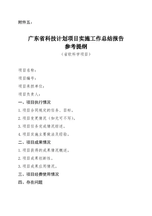 项目实施工作总结报告