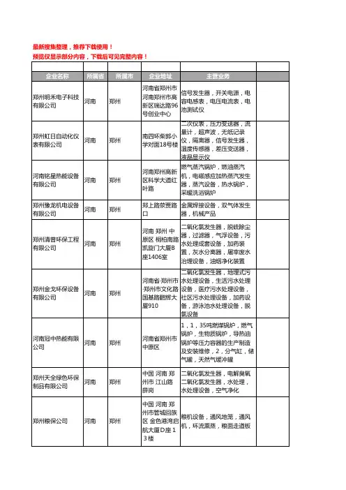 新版河南省发生器工商企业公司商家名录名单联系方式大全102家