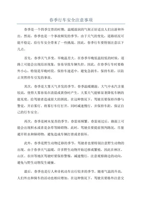 春季行车安全注意事项 2