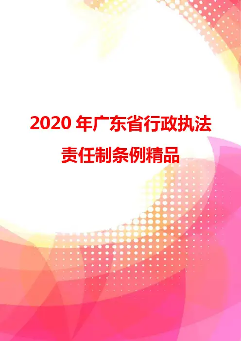 2020年广东省行政执法责任制条例精品
