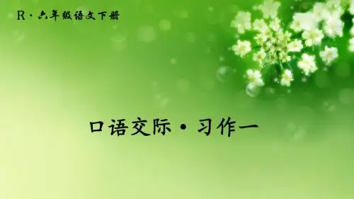 人教版六年级语文下册课件  口语交际·习作一
