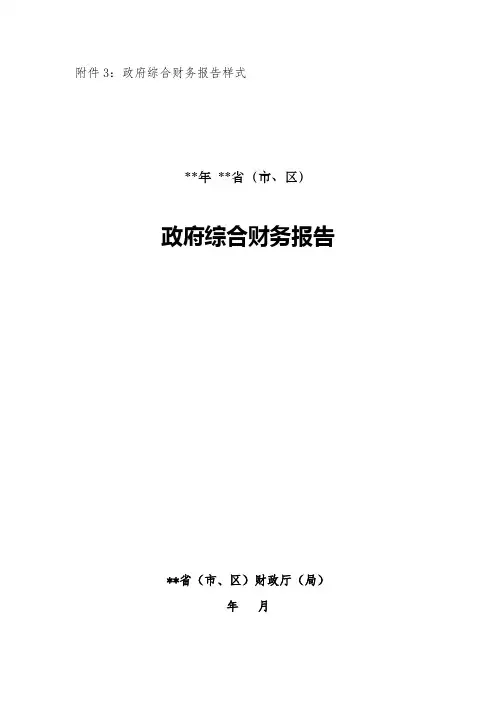 年度政府综合财务报告样式