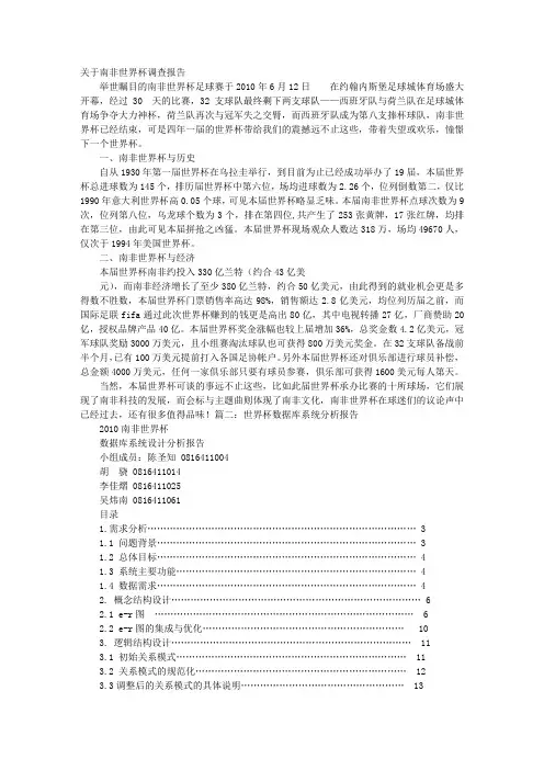 世界杯调查报告