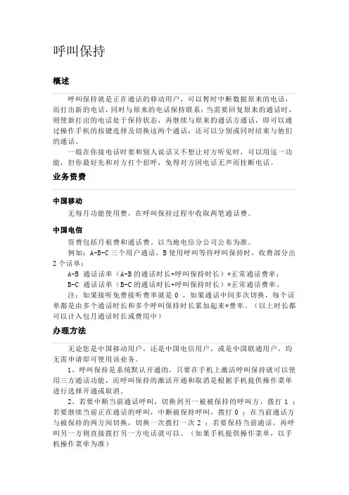呼叫保持