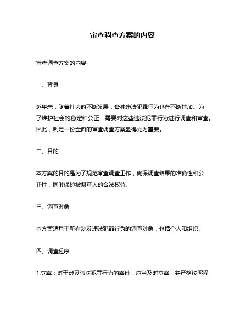 审查调查方案的内容