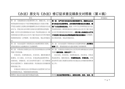 《办法》原文与《办法》修订征求意见稿条文对照表(2.20讨论修订稿)