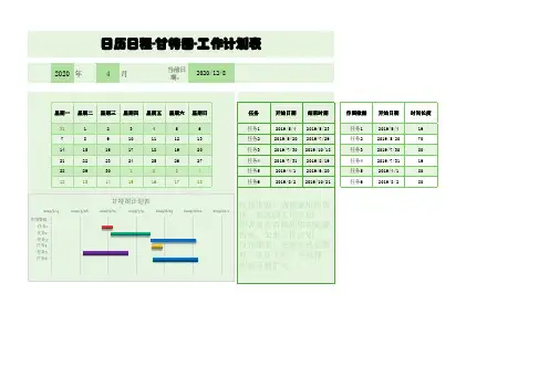 日历日程-甘特图-工作计划表