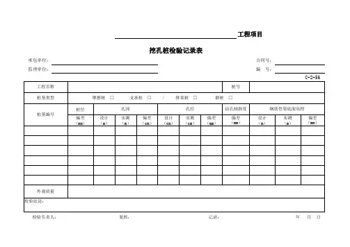 挖孔桩检验记录表