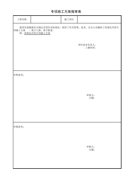 专项方案报审表