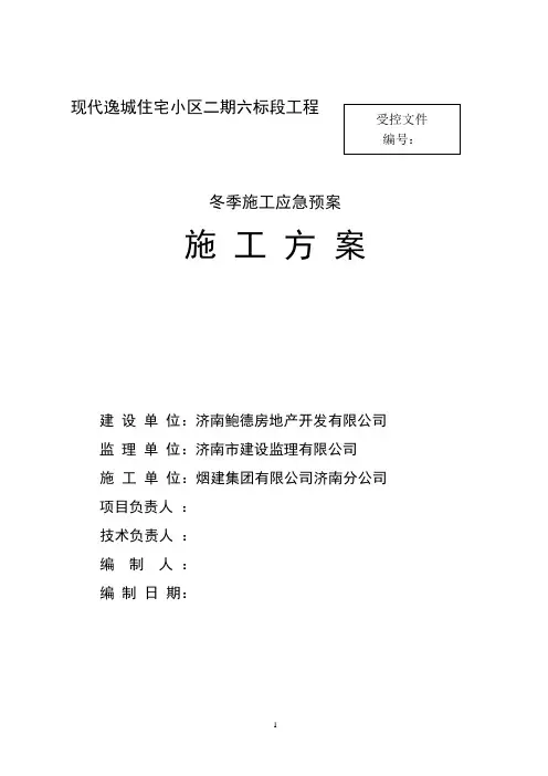 冬季施工专项施工方案 2
