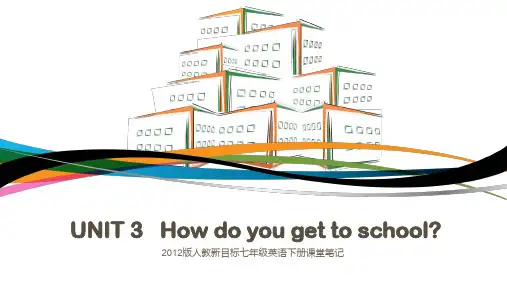 人教新目标七年级英语下册课堂笔记思维导图UNIT 3   How do you get to