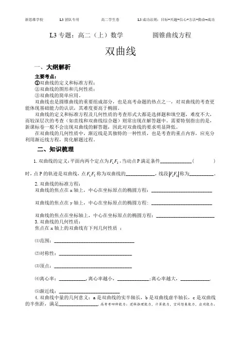 双曲线基础知识