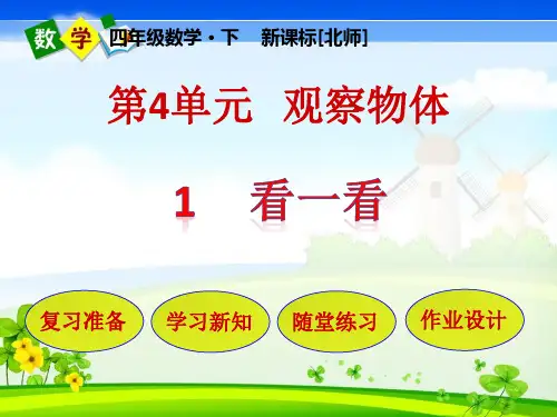 北师大版小学数学四年级下册 第4单元 观察物体1 看一看 教学课件