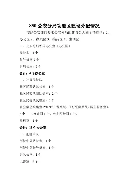 850公安分局功能区建设分配情况.修改后doc